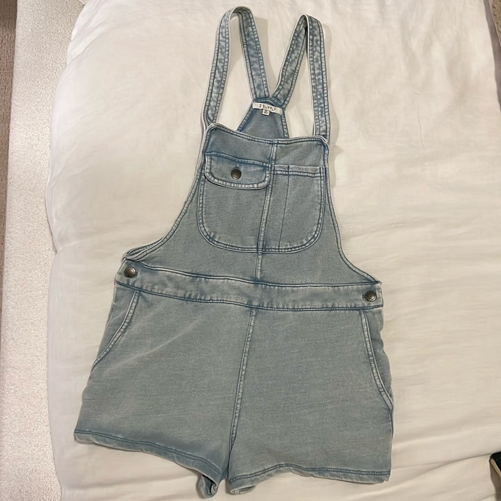 Zsupply denim look short overalls